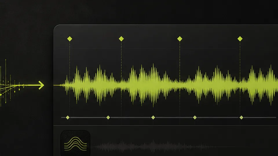 A finished narration waveform divided into reviewable sections